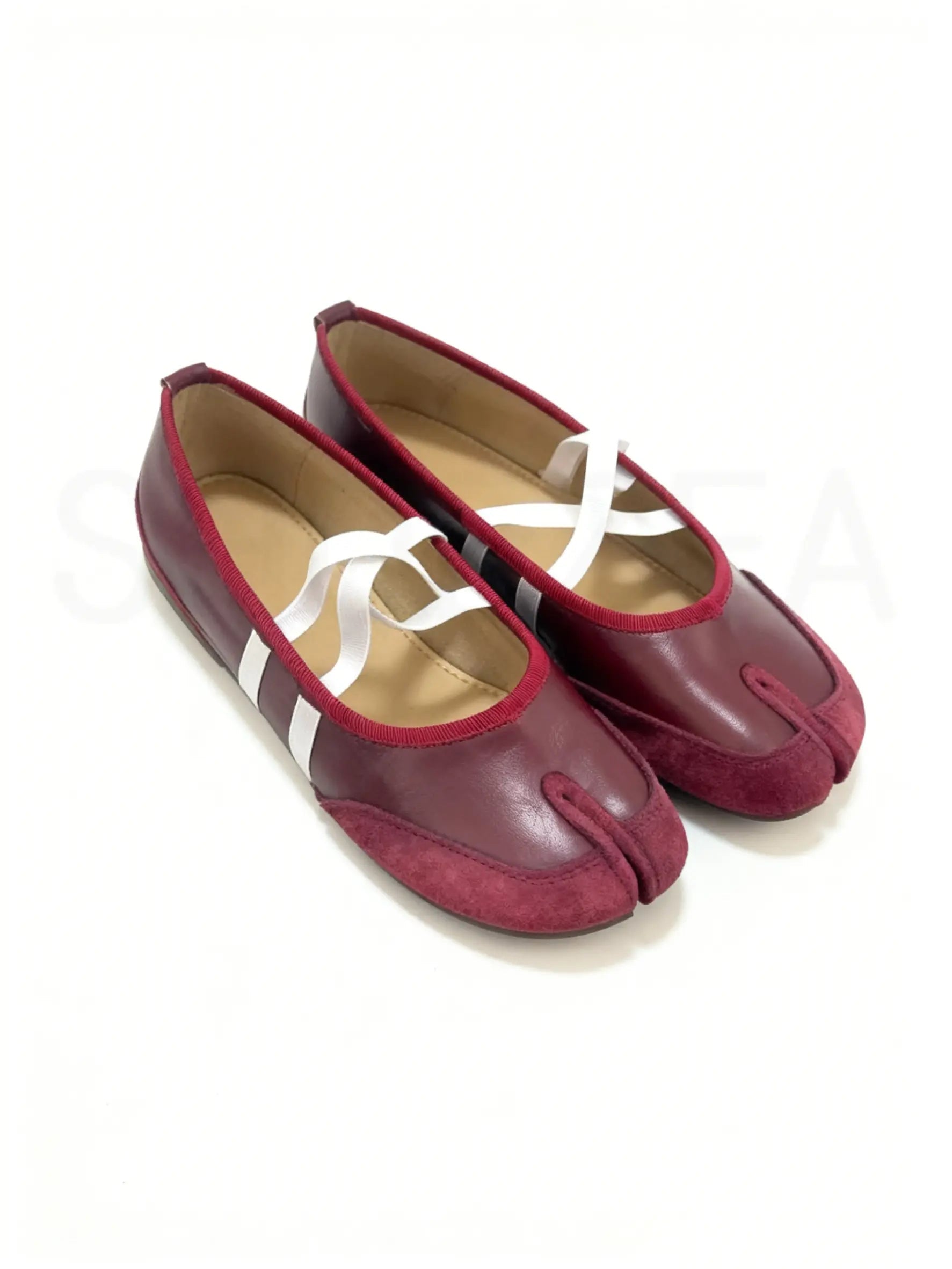 Tabi Ballet Sneakers with Split Toes and Crisscross Straps