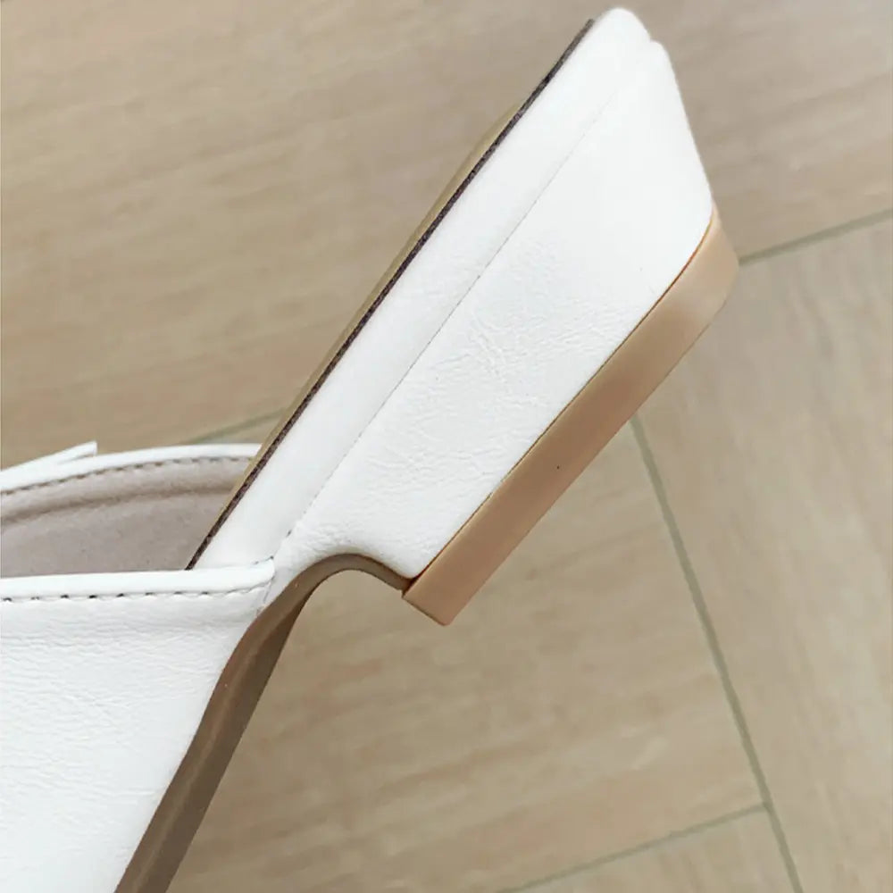 Summer Women's Square Toe Satin Slippers