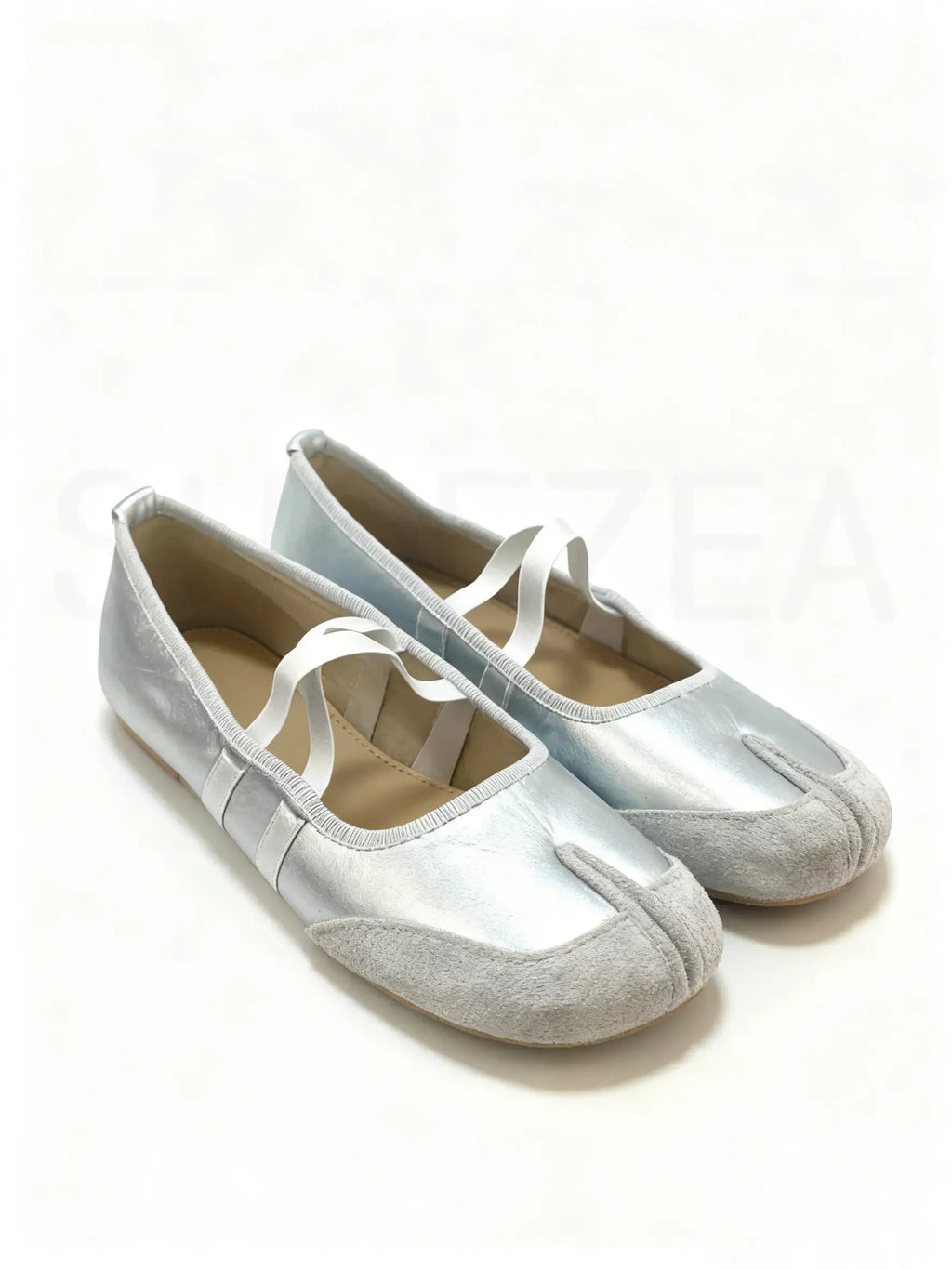 Tabi Ballet Sneakers with Split Toes and Crisscross Straps